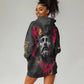 Jesus Graffiti Design Hoodie Dress Crowned Portrait and Urban Street Art Style - African Pride