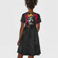 Jesus Graffiti Design Kid Short Sleeve Dress Crowned Portrait and Urban Street Art Style - African Pride