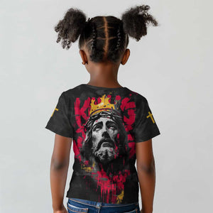 Jesus Graffiti Design Kid T shirt Crowned Portrait and Urban Street Art Style - African Pride