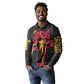 Jesus Graffiti Design Long Sleeve Polo Shirt Crowned Portrait and Urban Street Art Style - African Pride