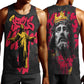 Jesus Graffiti Design Men Tank Top Crowned Portrait and Urban Street Art Style - African Pride