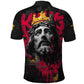 Jesus Graffiti Design Polo Shirt Crowned Portrait and Urban Street Art Style - African Pride