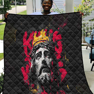 Jesus Graffiti Design Quilt Crowned Portrait and Urban Street Art Style - African Pride