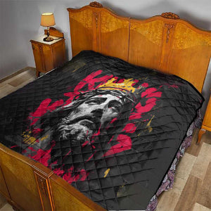 Jesus Graffiti Design Quilt Crowned Portrait and Urban Street Art Style - African Pride