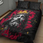 Jesus Graffiti Design Quilt Bed Set Crowned Portrait and Urban Street Art Style - African Pride