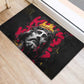 Jesus Graffiti Design Rubber Doormat Crowned Portrait and Urban Street Art Style - African Pride