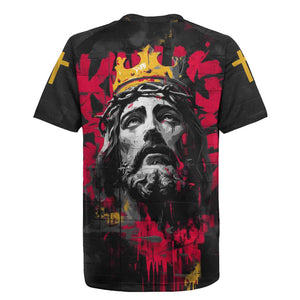 Jesus Graffiti Design Rugby Jersey Crowned Portrait and Urban Street Art Style - African Pride