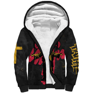 Jesus Graffiti Design Sherpa Hoodie Crowned Portrait and Urban Street Art Style - African Pride