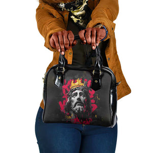 Jesus Graffiti Design Shoulder Handbag Crowned Portrait and Urban Street Art Style - African Pride