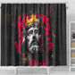 Jesus Graffiti Design Shower Curtain Crowned Portrait and Urban Street Art Style - African Pride
