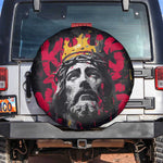 Jesus Graffiti Design Spare Tire Cover Crowned Portrait and Urban Street Art Style - African Pride
