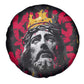 Jesus Graffiti Design Spare Tire Cover Crowned Portrait and Urban Street Art Style - African Pride