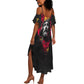 Jesus Graffiti Design Summer Maxi Dress Crowned Portrait and Urban Street Art Style - African Pride