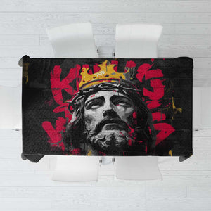 Jesus Graffiti Design Tablecloth Crowned Portrait and Urban Street Art Style - African Pride