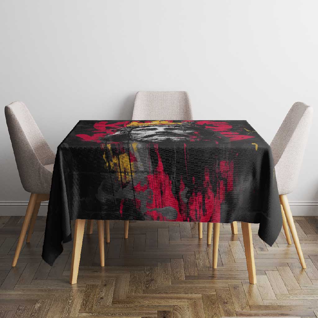 Jesus Graffiti Design Tablecloth Crowned Portrait and Urban Street Art Style - African Pride