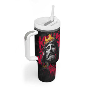 Jesus Graffiti Design Tumbler With Handle Crowned Portrait and Urban Street Art Style - African Pride