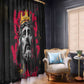 Jesus Graffiti Design Window Curtain Crowned Portrait and Urban Street Art Style - African Pride