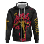 Jesus Graffiti Design Zip Hoodie Crowned Portrait and Urban Street Art Style - African Pride