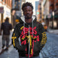 Jesus Graffiti Design Zip Hoodie Crowned Portrait and Urban Street Art Style - African Pride