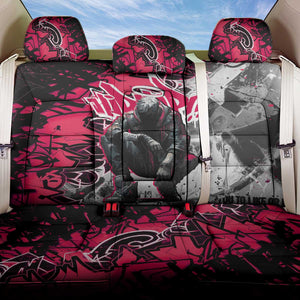 Hip Hop Graffiti Design Back Car Seat Cover Sitting Hooded Figure and Red Black Street - African Pride