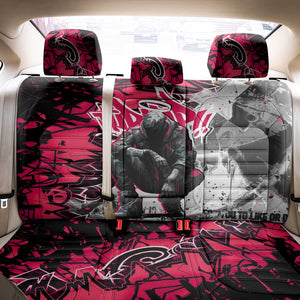 Hip Hop Graffiti Design Back Car Seat Cover Sitting Hooded Figure and Red Black Street - African Pride