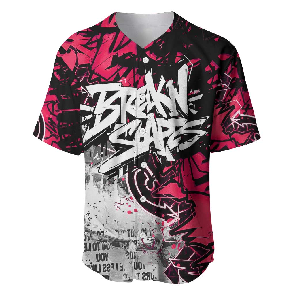 Hip Hop Graffiti Design Baseball Jersey Sitting Hooded Figure and Red Black Street - African Pride
