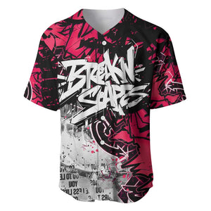 Hip Hop Graffiti Design Baseball Jersey Sitting Hooded Figure and Red Black Street - African Pride
