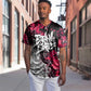 Hip Hop Graffiti Design Baseball Jersey Sitting Hooded Figure and Red Black Street - African Pride
