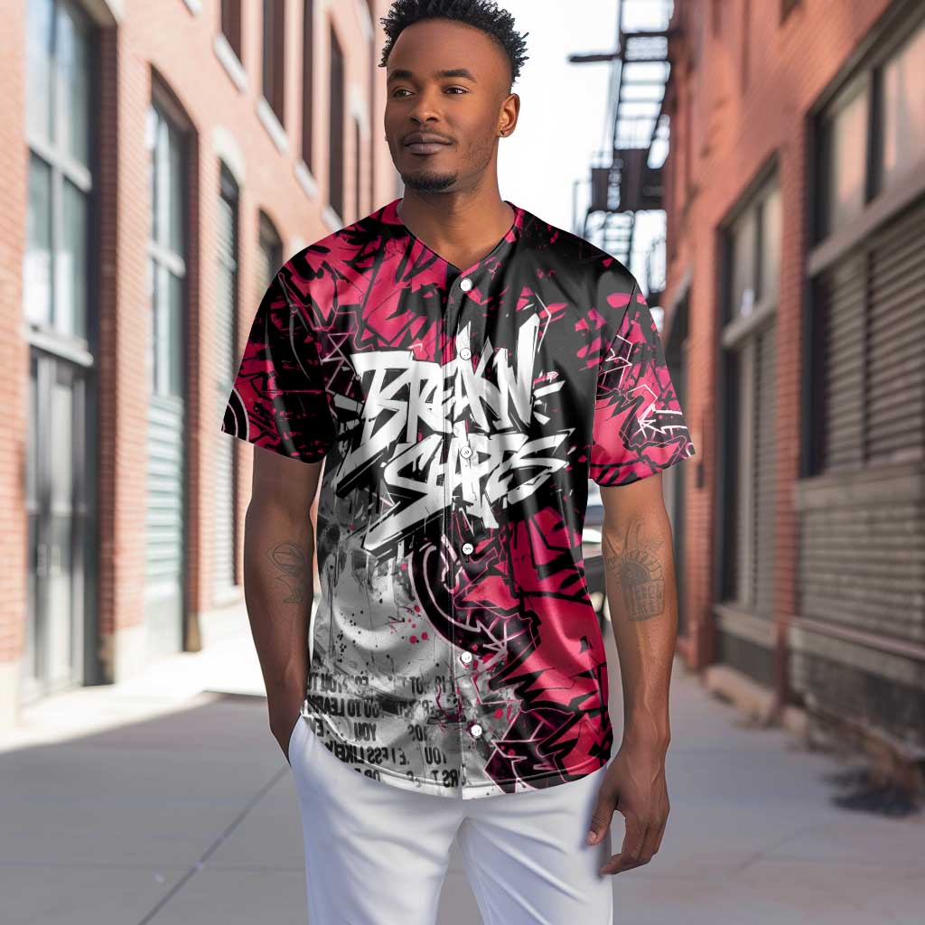 Hip Hop Graffiti Design Baseball Jersey Sitting Hooded Figure and Red Black Street - African Pride