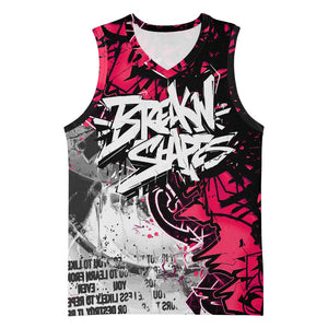 Hip Hop Graffiti Design Basketball Jersey Sitting Hooded Figure and Red Black Street - African Pride