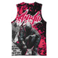 Hip Hop Graffiti Design Basketball Jersey Sitting Hooded Figure and Red Black Street - African Pride