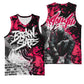 Hip Hop Graffiti Design Basketball Jersey Sitting Hooded Figure and Red Black Street - African Pride