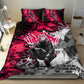 Hip Hop Graffiti Design Bedding Set Sitting Hooded Figure and Red Black Street - African Pride