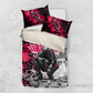 Hip Hop Graffiti Design Bedding Set Sitting Hooded Figure and Red Black Street - African Pride