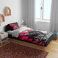 Hip Hop Graffiti Design Bedding Set Sitting Hooded Figure and Red Black Street - African Pride