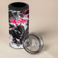 Hip Hop Graffiti Design 4 in 1 Can Cooler Tumbler Sitting Hooded Figure and Red Black Street - African Pride