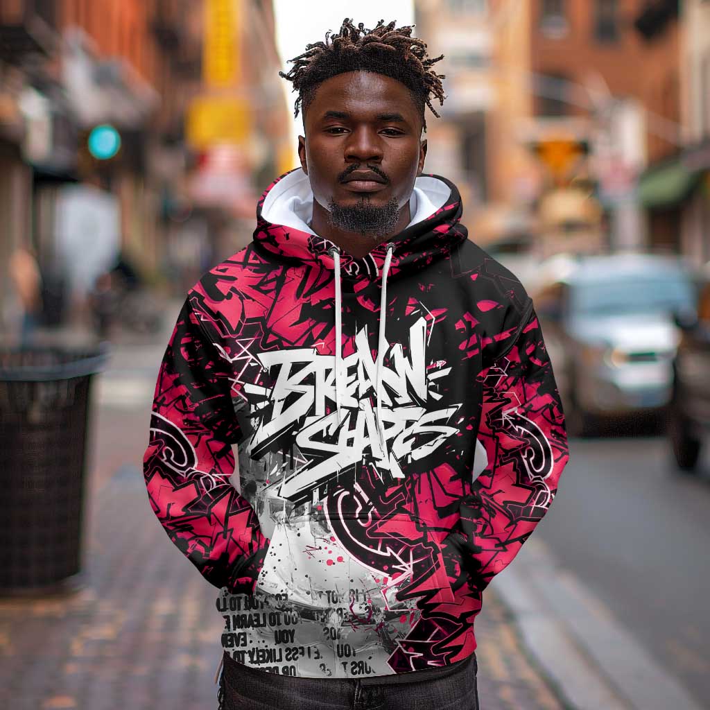 Hip Hop Graffiti Design Hoodie Sitting Hooded Figure and Red Black Street - African Pride