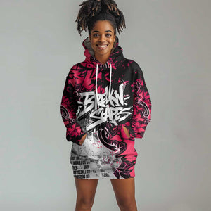 Hip Hop Graffiti Design Hoodie Dress Sitting Hooded Figure and Red Black Street - African Pride