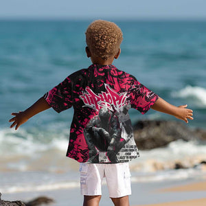 Hip Hop Graffiti Design Kid Hawaiian Shirt Sitting Hooded Figure and Red Black Street - African Pride
