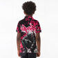Hip Hop Graffiti Design Kid Polo Shirt Sitting Hooded Figure and Red Black Street - African Pride