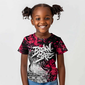 Hip Hop Graffiti Design Kid T shirt Sitting Hooded Figure and Red Black Street - African Pride