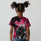 Hip Hop Graffiti Design Kid T shirt Sitting Hooded Figure and Red Black Street - African Pride