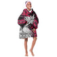 Hip Hop Graffiti Design Kid Wearable Blanket Hoodie Sitting Hooded Figure and Red Black Street - African Pride