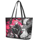 Hip Hop Graffiti Design Leather Tote Bag Sitting Hooded Figure and Red Black Street - African Pride