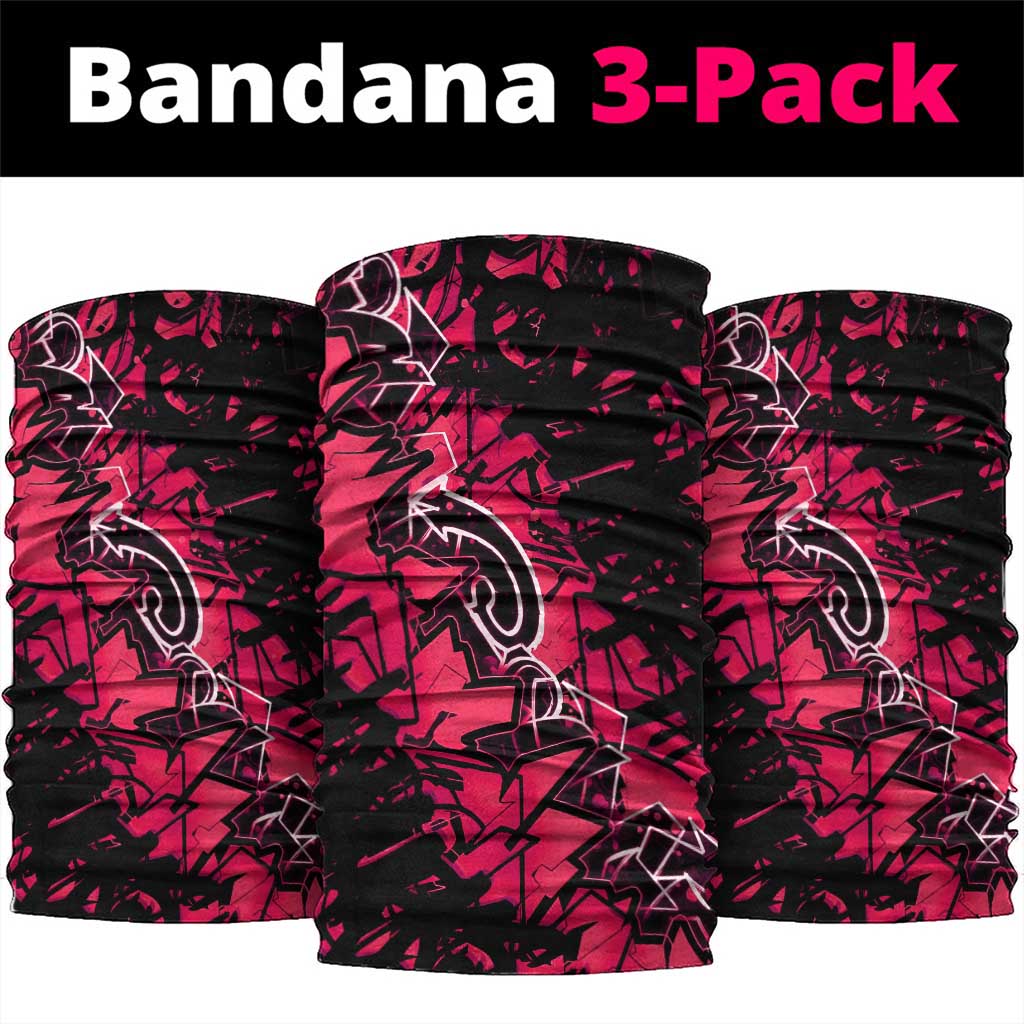 Hip Hop Graffiti Design Neck Gaiter Sitting Hooded Figure and Red Black Street - African Pride