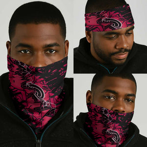 Hip Hop Graffiti Design Neck Gaiter Sitting Hooded Figure and Red Black Street - African Pride