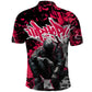 Hip Hop Graffiti Design Polo Shirt Sitting Hooded Figure and Red Black Street - African Pride