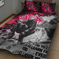Hip Hop Graffiti Design Quilt Bed Set Sitting Hooded Figure and Red Black Street - African Pride