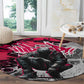Hip Hop Graffiti Design Round Carpet Sitting Hooded Figure and Red Black Street - African Pride