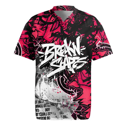 Hip Hop Graffiti Design Rugby Jersey Sitting Hooded Figure and Red Black Street - African Pride